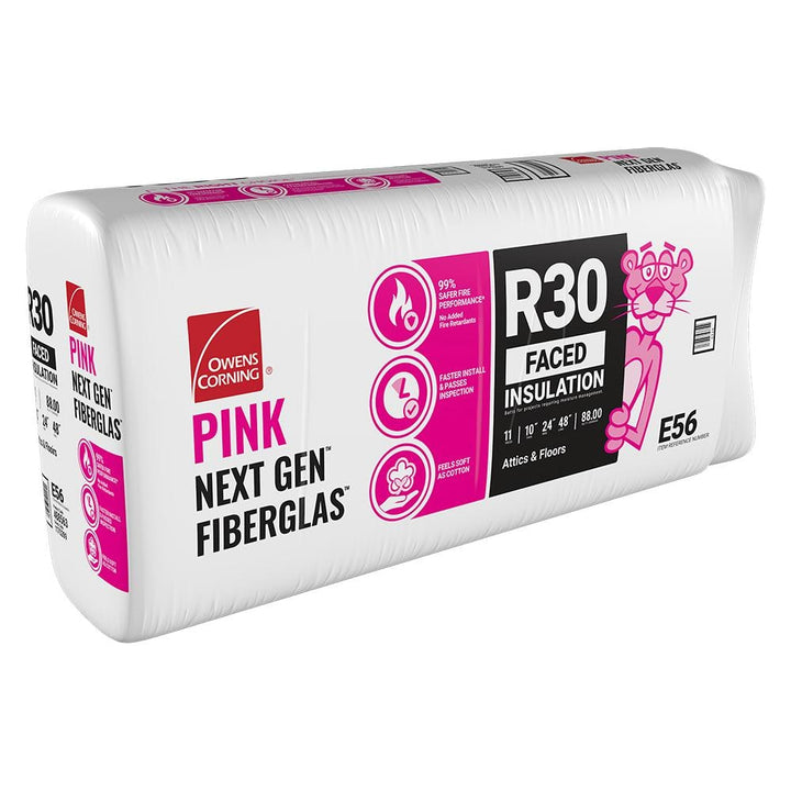 Owens Corning R-30 Kraft Faced Fiberglass Insulation Batts, 10 in. x 24 in. x 48 in. (E56)