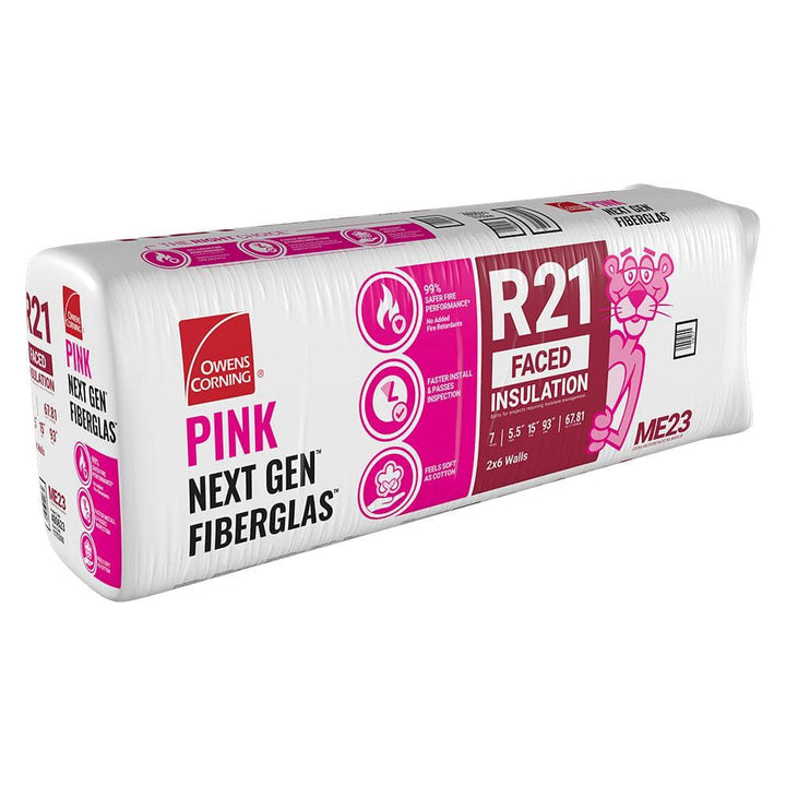 Owens Corning R-21 Kraft Faced Fiberglass Insulation Batts, 5.5 in. x 15 in. x 93 in. (ME23)