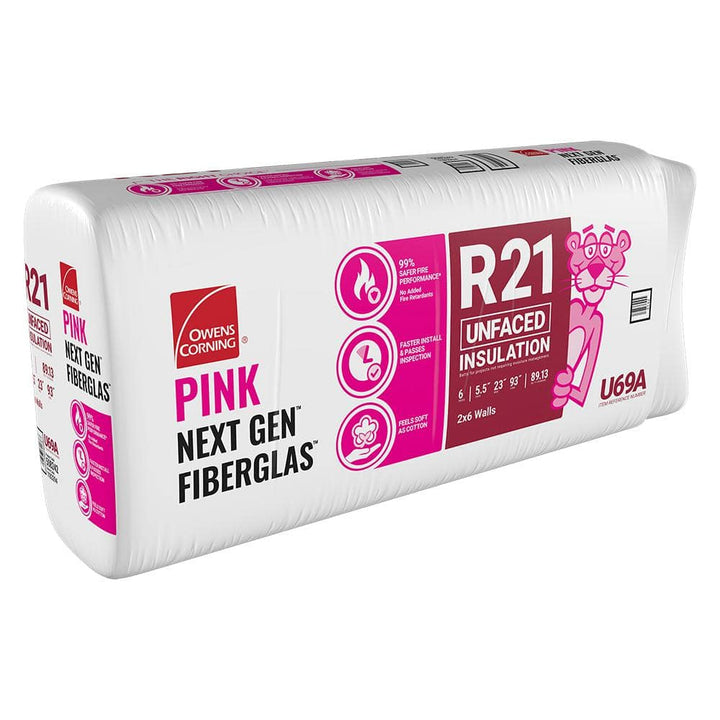 Owens Corning R-21 Unfaced Fiberglass Insulation Batts, 5.5 in. x 23.25 in. x 93 in. (5 Bags)