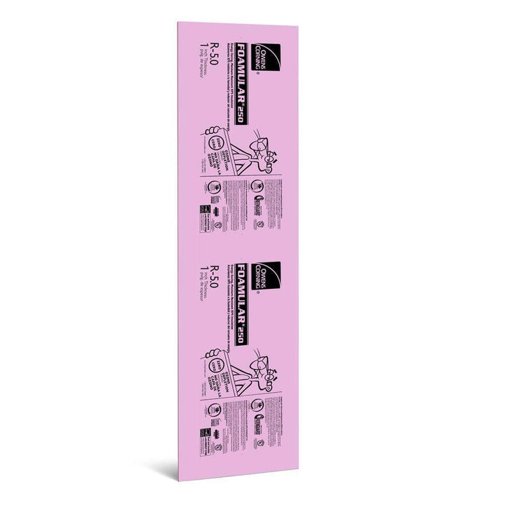 Owens Corning FOAMULAR 250 XPS Insulation Board, R-5, 1 in x 24 in x 8 ft