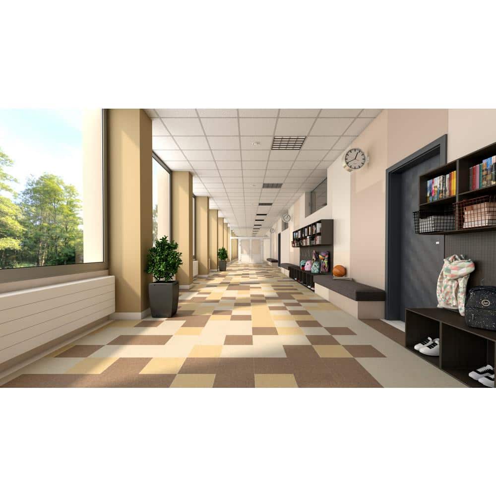Armstrong Civic Square VCT 12 in. x 12 in. Oyster White Commercial Vinyl Tile (45 sq. ft. / case)