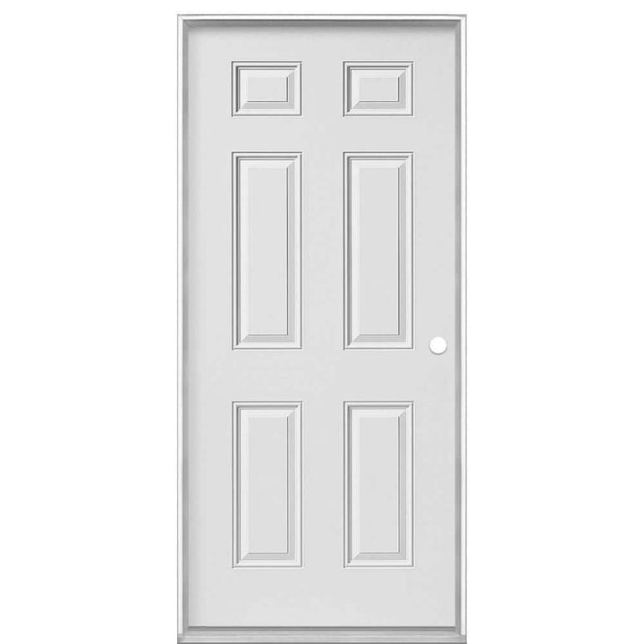 Masonite Utility 6-Panel Primed Steel Prehung Front Door with No Brickmold