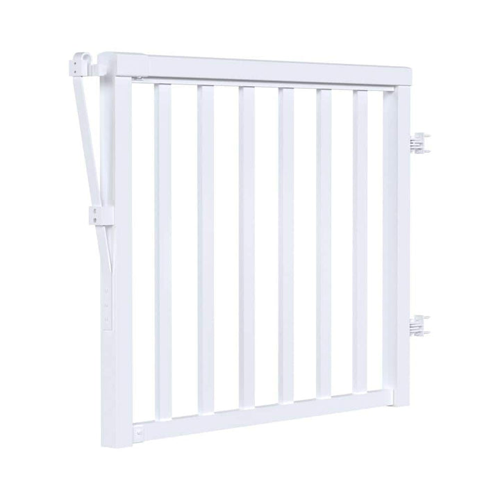 Peak Aluminum Railing 36 in. H x 40 in. W White Aluminum Deck Railing Wide Picket Gate