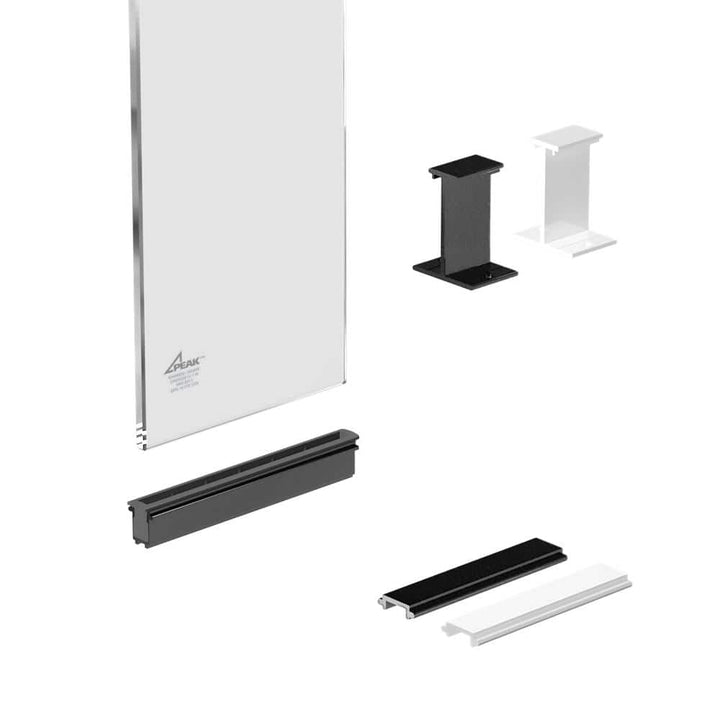 Peak Aluminum Railing 36 in. H x 6 in. W Aluminum Deck Railing Clear Glass Panel Kit for 36 in. high system