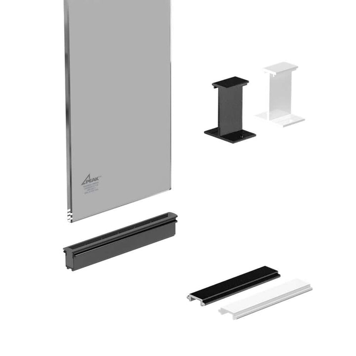 Peak Aluminum Railing 36 in. H x 6 in. W Aluminum Deck Railing Tinted Glass Panel Kit for 36 in. high system