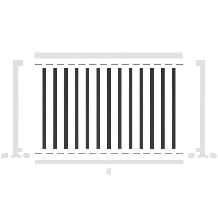 Peak Aluminum Railing 6 ft. Black Aluminum Deck Railing Wide Picket and Spacer Kit for 42 in. high system