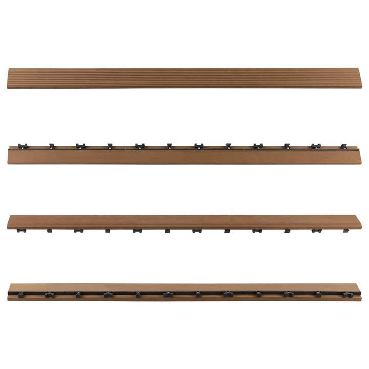 NewTechWood 1/6 ft. x 3 ft. Quick Deck Composite Deck Tile Straight Fascia in Peruvian Teak (2-Pieces per Box)