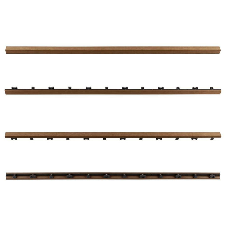 NewTechWood 1/12 ft. x 3 ft. Quick Deck Composite Deck Tile Straight Trim in Peruvian Teak (2-Pieces/Box)
