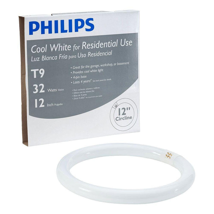 Philips 32-Watt 12 in. Linear T9 Fluorescent Tube Light Bulb, Cool White 4100K Circline