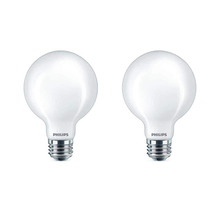 Philips 40-Watt Equivalent G25 Dimmable LED Light Bulb, Soft White, Frosted Globe (2-Pack)