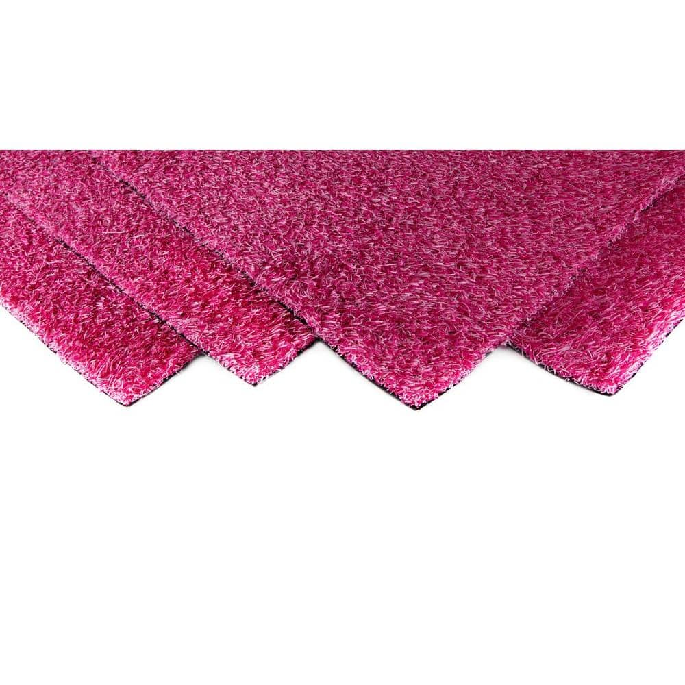 GREENLINE ARTIFICIAL GRASS Pink Blend Turf 6 ft. x 8 ft. Artificial Grass Rug