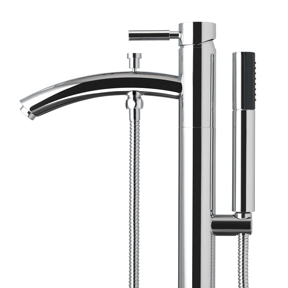 Wyndham Collection Taron Freestanding Tub Faucet, Polished Chrome, Modern Design