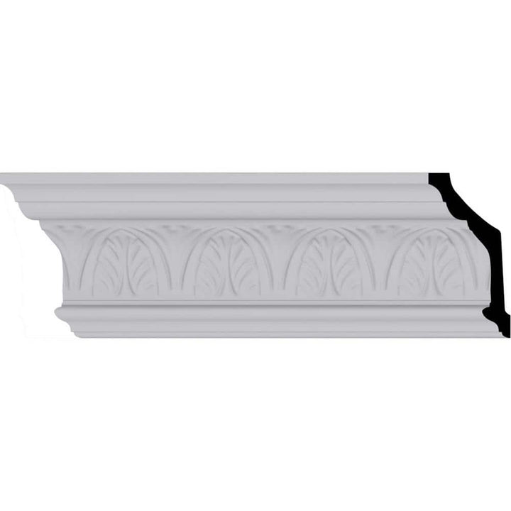 Ekena Millwork 2-1/2 in. x 5 in. x 94-1/2 in. Polyurethane Asa Acanthus Leaf Crown Moulding