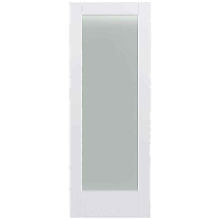 JELD-WEN MODA PMT1011 32 in. x 80 in. Primed Solid Core Wood Interior Door Slab with Translucent Glass