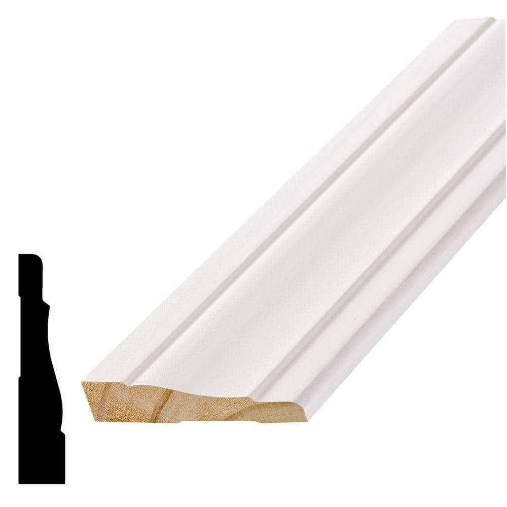 Alexandria Moulding 11/16 in. x 3−1/2 in. Primed Finger Jointed Wood Casing (Sold by Linear Foot)