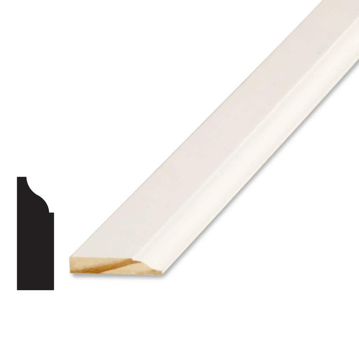 Alexandria Moulding 7/16 in. D x 1-3/8 in. W x 84 in. L Pine Wood Finger-Joint Colonial Stop Moulding Pack (6-Pack)