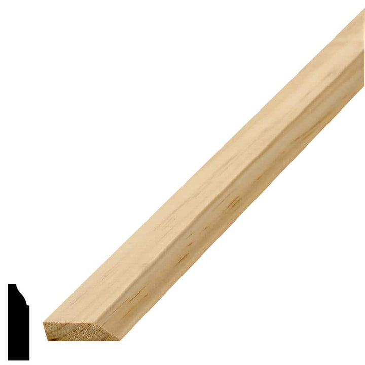 Alexandria Moulding 3/8 in. D x 1-3/8 in. W x 96 in. L Pine Wood Finger-Joint Jamb Colonial Stop Moulding (10-Pack)