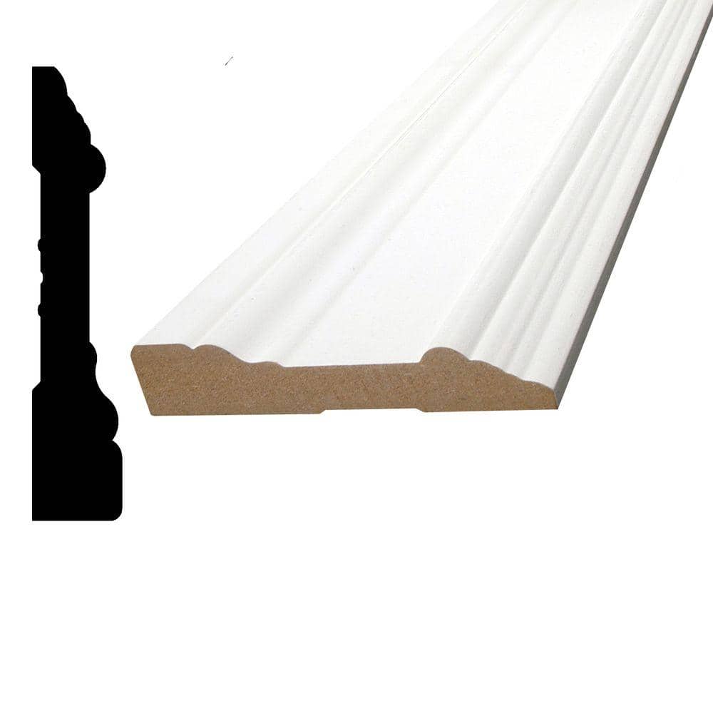 Alexandria Moulding 11/16 in. x 3-1/2 in. x 96 in. Primed MDF Casing Moulding Pack (4 pack)