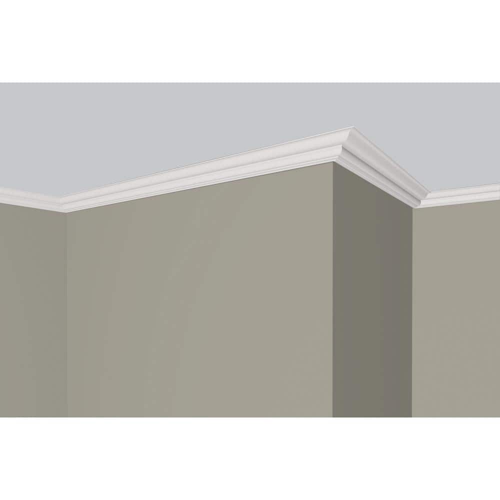 Alexandria Moulding 1 in. D x 2-3/4 in. W x 96 in. L MDF Primed White Crown Panel Moulding Pack (6-Pack)