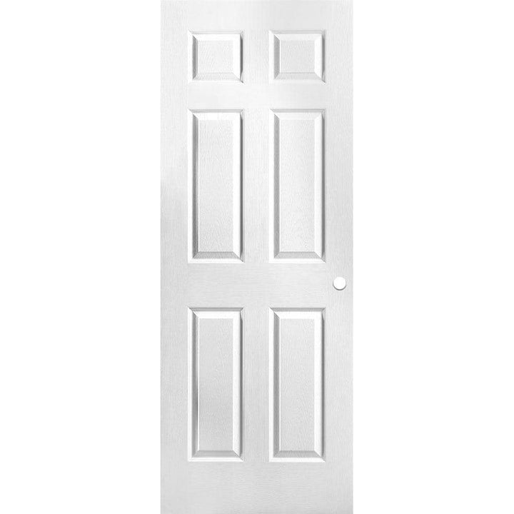 Masonite 30 in. x 80 in. Textured 6-Panel Hollow Core Primed Composite Interior Door Slab with Single Bore
