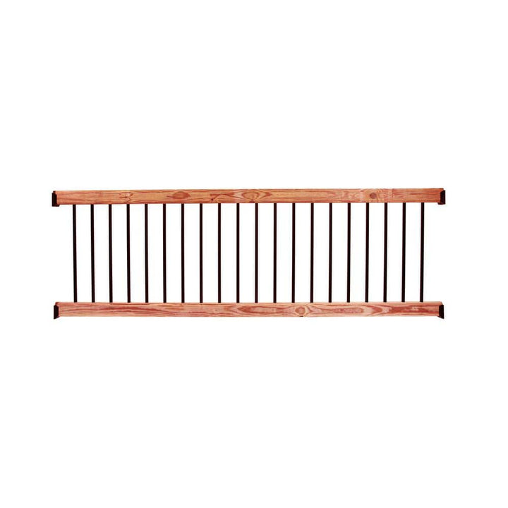 ProWood Western Red Cedar 8 ft. Railing Kit with Black Aluminum Balusters