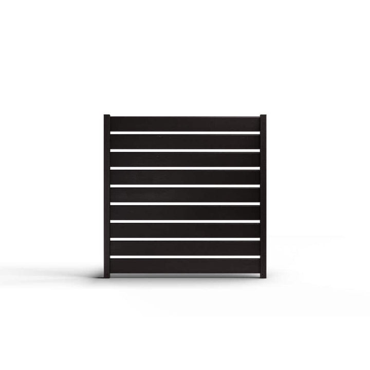 Natures Composites Composite Modern Horizontal Semi-Privacy Full Size Fence (6 ft. H x 6 ft. W) Raven