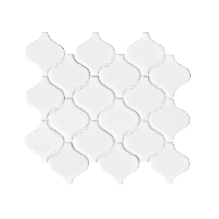 MSI Retro Bianco Arabesque 10.63 in. x 8.84 in. x 6mm Matte Porcelain Mesh-Mounted Mosaic Tile (10.95 sq. ft. / case)