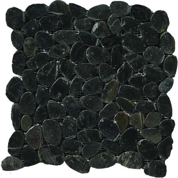 Emser Flat Rivera Pebble 10-Pack Gold Natural Stone Border Tile (12-in x 12-in)