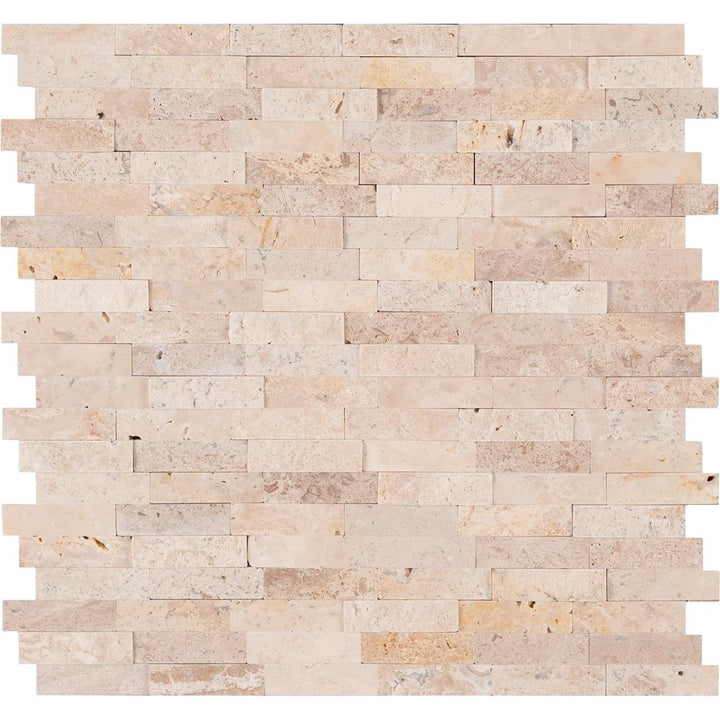 MSI Roman Beige Split Face Peel and Stick 12 in. x 12 in. x 6mm Travertine Mesh-Mounted Mosaic Tile (15 sq. ft. / case)