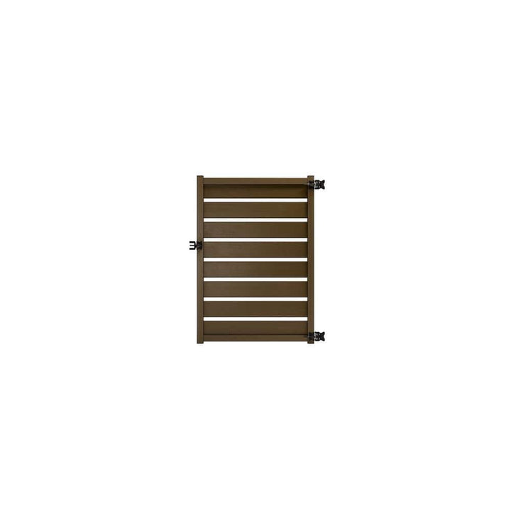 Natures Composites Composite Modern Horizontal Semi-Privacy ( 6 ft. H x 4 ft. W) Rosewood (Brown) Full Size Fence Gate