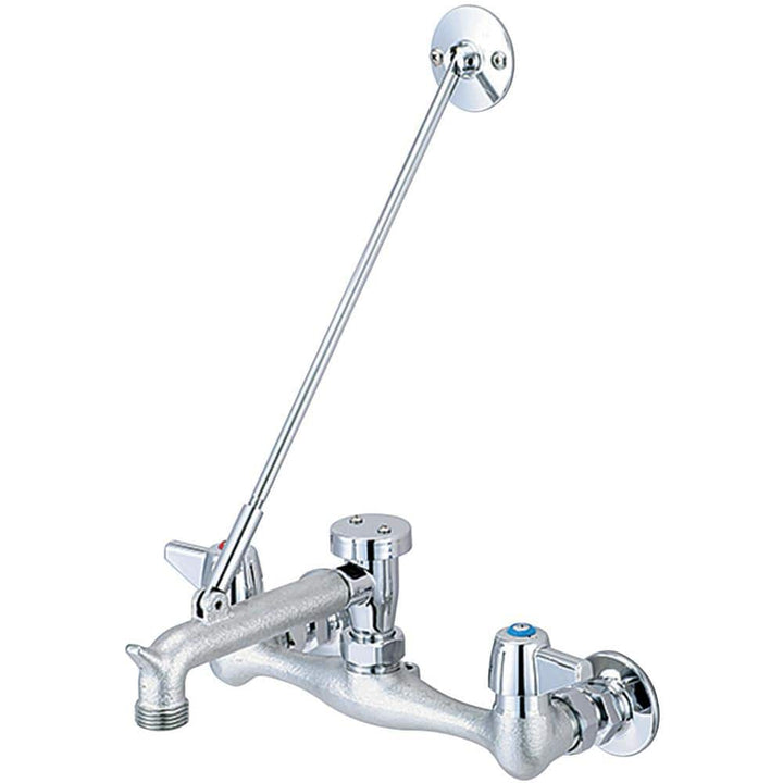 Central Brass 2-Handle Wall Mounted Service Sink Utility Faucet in Rough Chrome