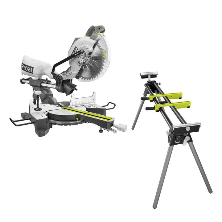 RYOBI 15 Amp 10 in. Sliding Compound Miter Saw and Universal Miter Saw QUICKSTAND