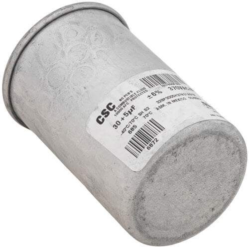 York S1-02424778700 capacitor - label view (Voltage: 370V; MFD: 30/5)