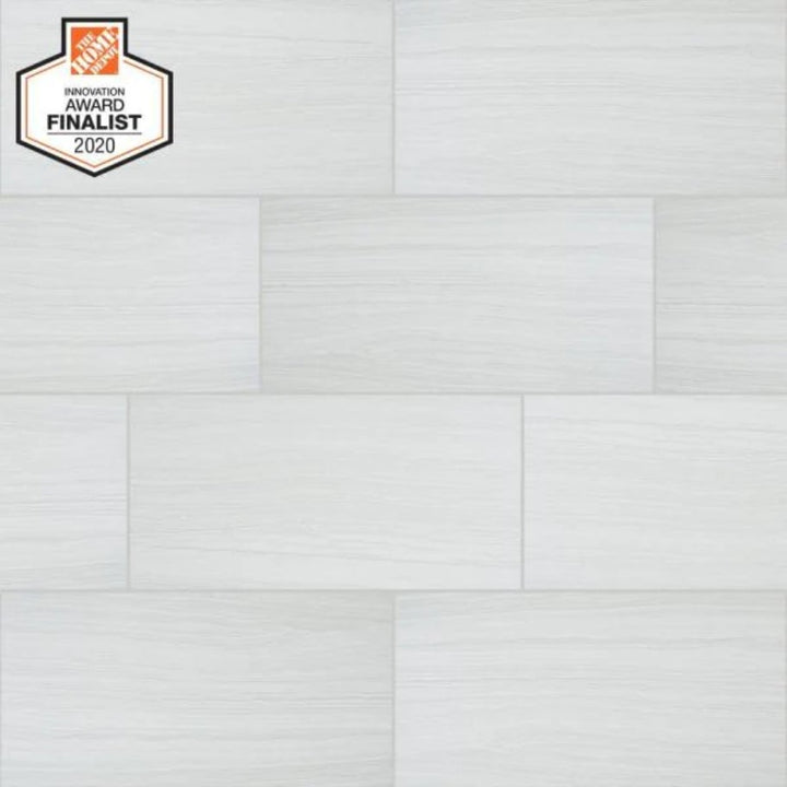 Daltile QuicTile 12 in. x 24 in. Tower White Matte Porcelain Locking Floor Tile (9.6 sq. ft. / case)