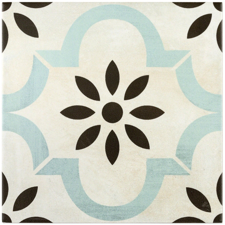 Bond Tile Prado Beige & Green Encaustic Look 9x9 Glazed Porcelain Tile