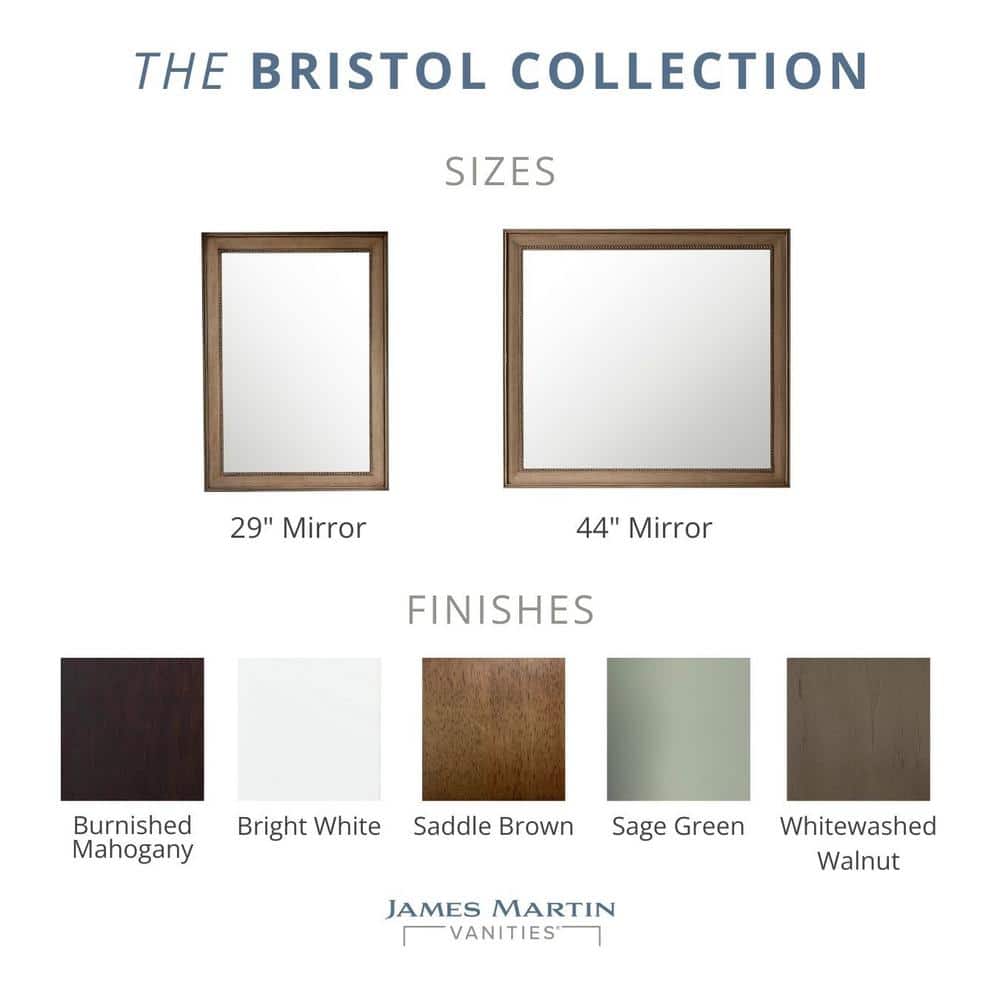 James Martin Vanities Bristol 44" x 40" Saddle Brown Bathroom Vanity Mirror