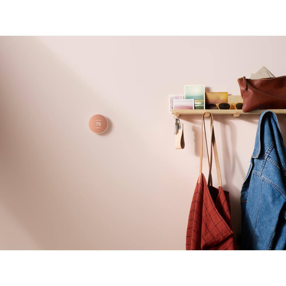 Google Nest Thermostat - Smart Programmable Wi-Fi Thermostat Sand + Nest Thermostat Trim Kit Shell