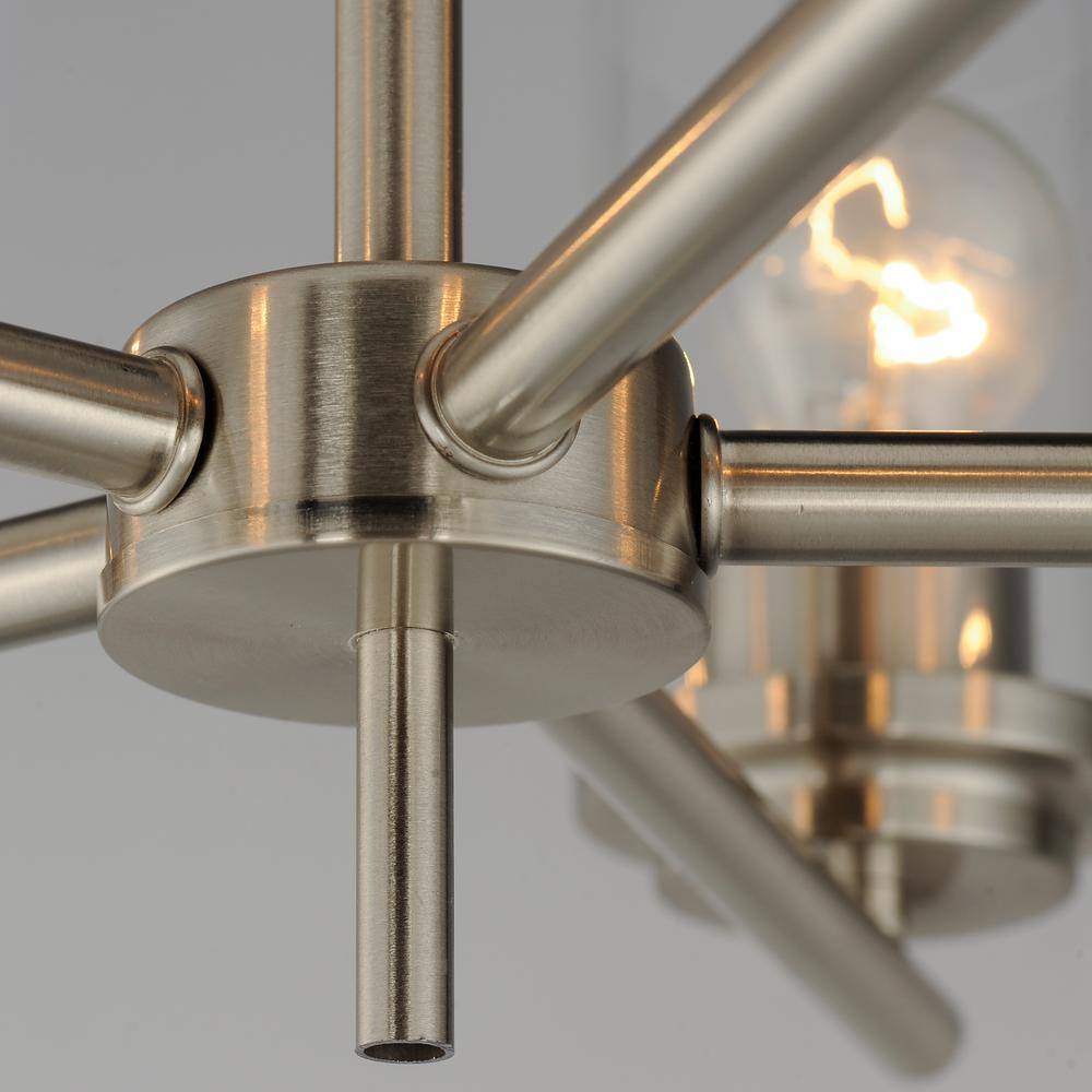 Maxim Lighting Corona 5-Light Gray Chandelier, Satin Nickel, Clear Glass Shades