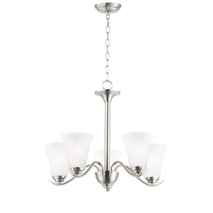 Maxim Lighting Vital 5-Light Satin Nickel Chandelier with Frosted Glass Shades