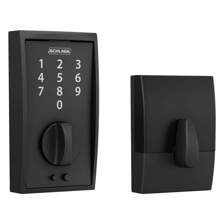 Schlage Century Matte Black Touch Electronic Keyless Deadbolt, BE375 V CEN 622