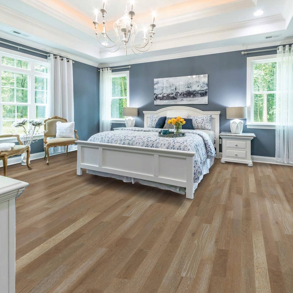 Blue Ridge Hardwood Flooring Sea Oats Oak 3/4 in. T x 4 in. W Wire Brushed Solid Hardwood Flooring (16 sq. ft./Case)