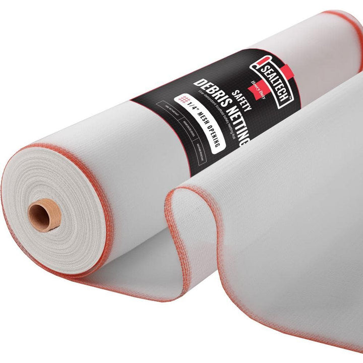 SEALTECH White-5.5 ft. X 100 ft. Debris Netting Rolls - Fire Retardant,1/4 in. Mesh Roll