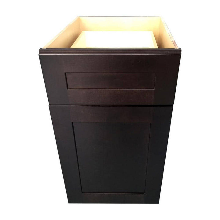 Plywell Ready to Assemble 12 in. x 34.5 in. x 24 in. Shaker Base Cabinet with 1-Door and 1-Drawer in Espresso