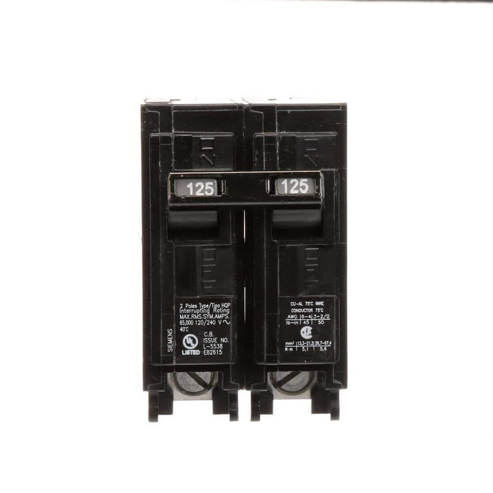Siemens 125 Amp 2-Pole HQP 65 kA Circuit Breaker