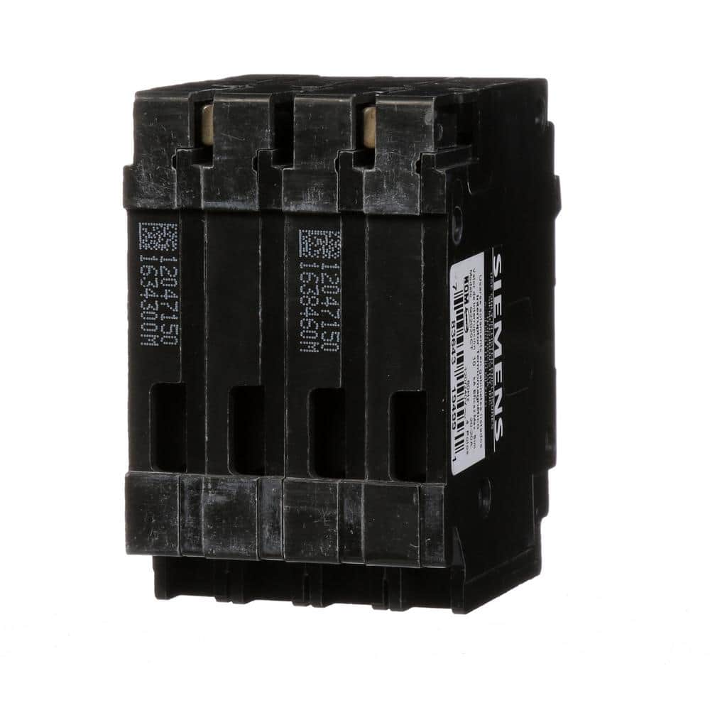 Siemens Triplex Two Outer 20 Amp Single-Pole and One Inner 20 Amp Double-Pole Circuit Breaker