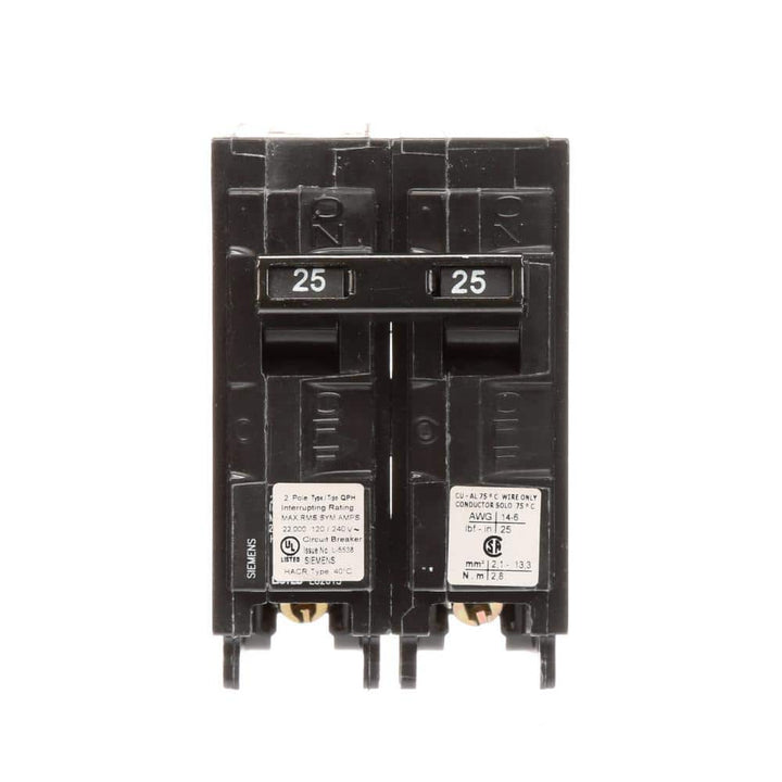 Siemens 25 Amp 2-Pole QPH 22 kA Circuit Breaker