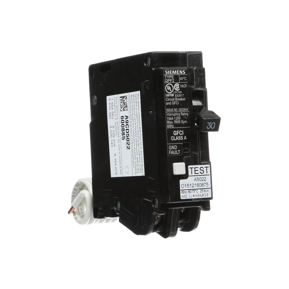 Siemens 30 Amp Single-Pole Type QPF2 GFCI Circuit Breaker