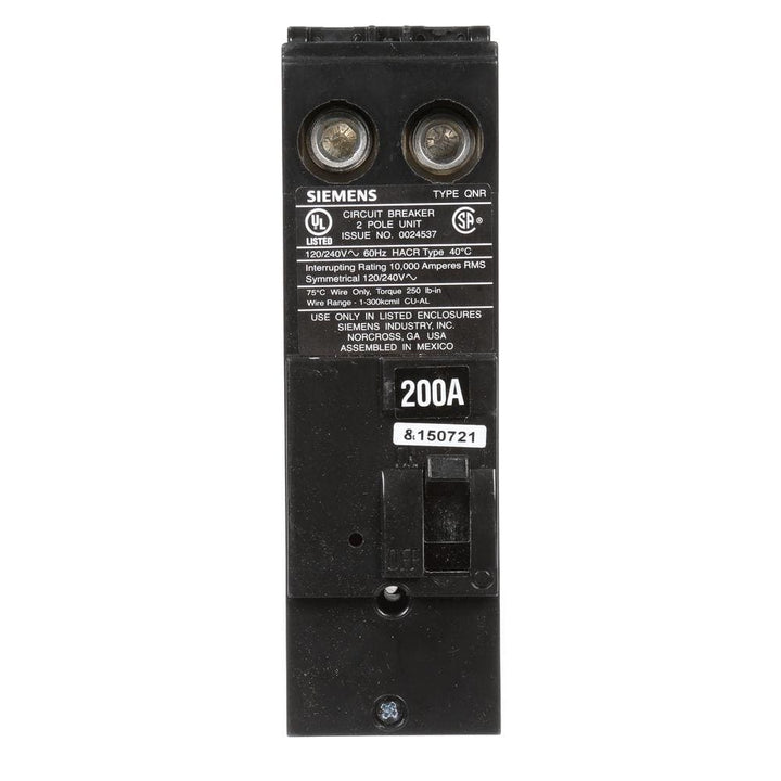Siemens 200 Amp 2-Pole 10kA Type QN Reverse Handle Main Breaker