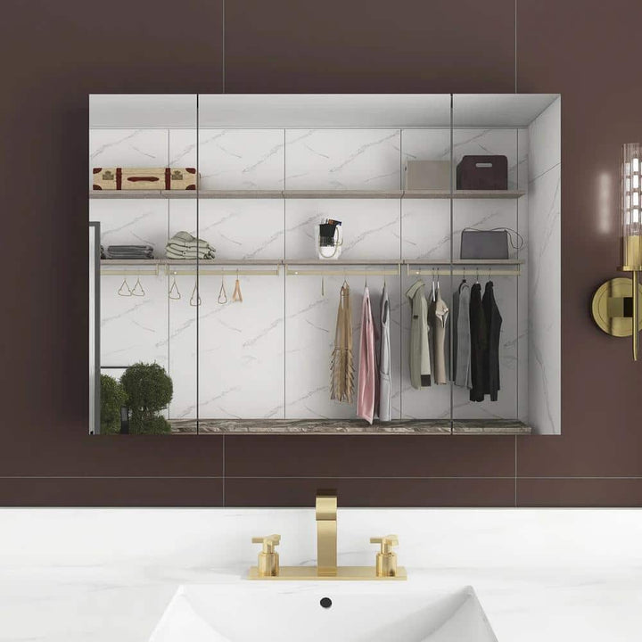 Boosicavelly 36 in. W x 26 in. H Rectangular Aluminum Medicine Cabinet with Mirror