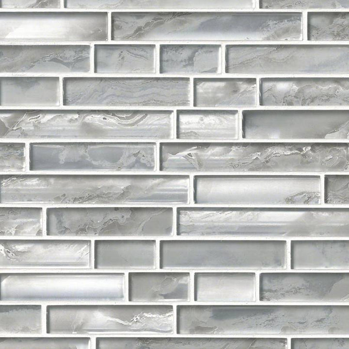 MSI Silver Canvas Interlocking 12 in. x 12 in. x 8 mm Glass Mesh-Mounted Mosaic Tile (10 sq. ft. / case)